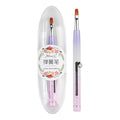 Nail Art Brushes Set, YIHUALE Push Contact Builder Nail Extension Gel Brush, Gel Polish Art Design Pen Painting Tools, Nail Art Liner Brush and Dotting Pen for Salon, DIY (Pink+purple, 1PCS)