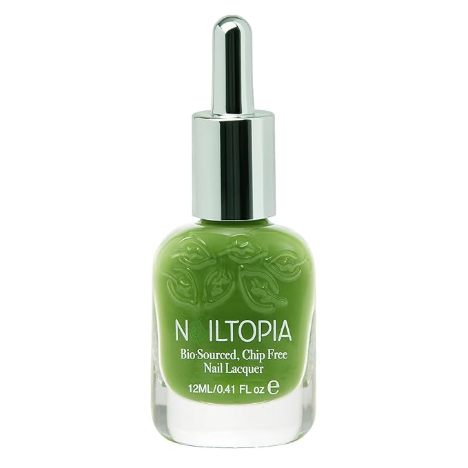 Nailtopia Bio-Sourced Chip Free Nail Lacquer - Green Goddess - Vegan, Cruelty Free Bold Green Nail Polish - Strengthens and Hardens Nails with Natural Superfood Ingredients and Vitamins - 0.41 Oz