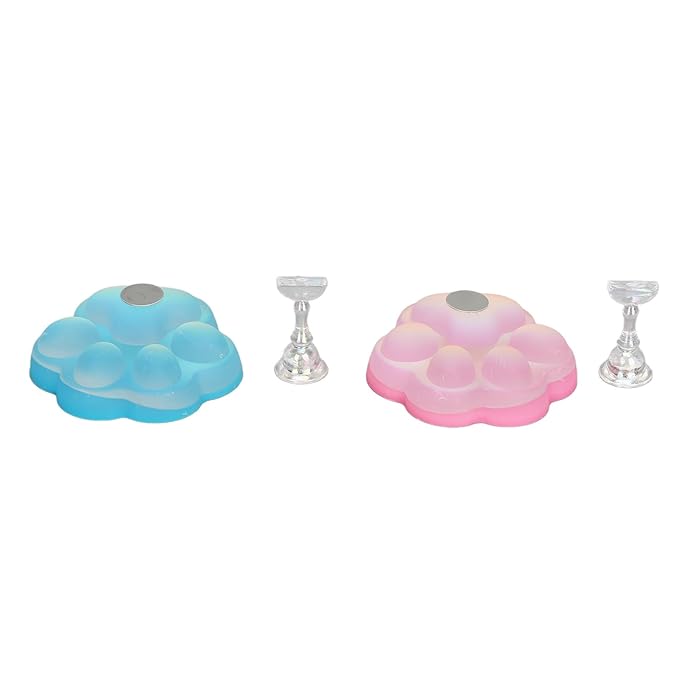 4pcs Nail Stand for Press Ons, Cat Claw Magnetic Acrylic Nail Art Display Stand Practice Holder, Training Fingernail Display Stands, Salon DIY Manicure Tools, Wholesale Business