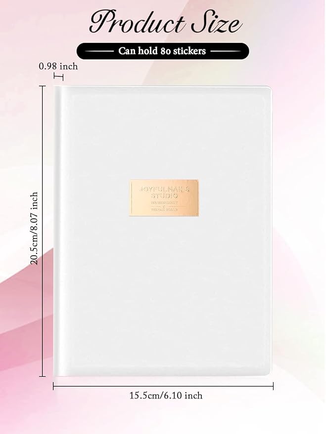 Kalolary 160 Slots Nail Art Sticker Storage and Organizer Book - Empty Display Album for Women Girls (2 Books)