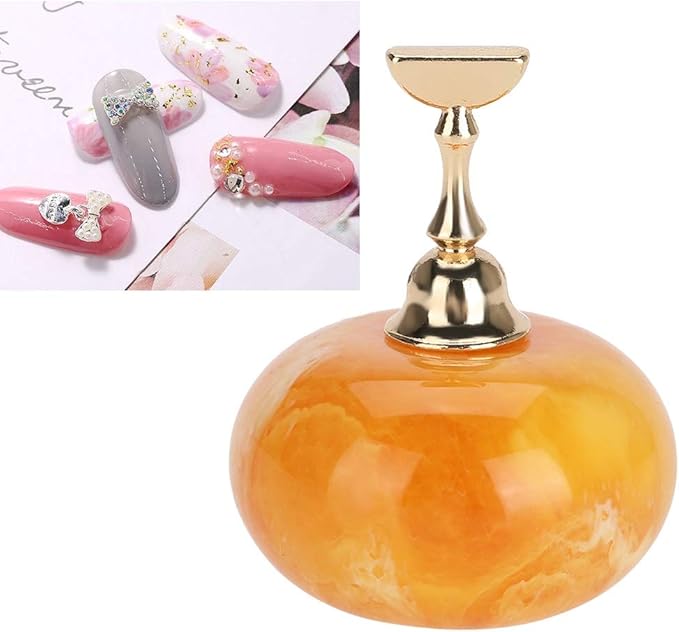 Dioche Manicure Display Practice Stand Nail Art Tip Holders with Magnetic Golden Base - Ideal for Salon Use & DIY at Home - Exquisite Durable Design