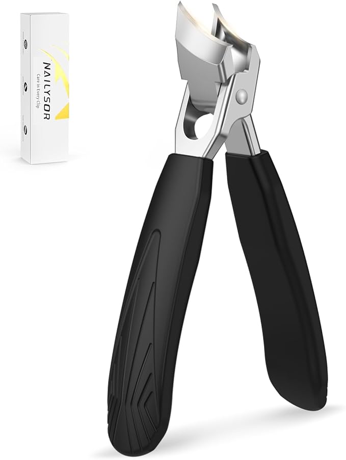 Eagle Beak Angled Nail Clippers for Thick & Ingrown Toenails, 45° Slanted Toe Nail Clippers with Precision Powder-Forged Blades, 12mm Wide Jaw Opening Nail Cutter Anti-Splash for Seniors Men Women