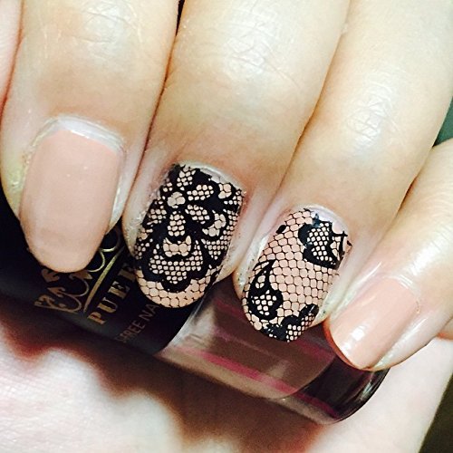 PUEEN 2015 Nail Art Stamping Plate Celebration Collection - LACE BLOSSOM - NEW INVENTION Super Size All You Can Stamp Full Size Stamping Image Plates Manicure DIY (Infinite Images)-BH000475