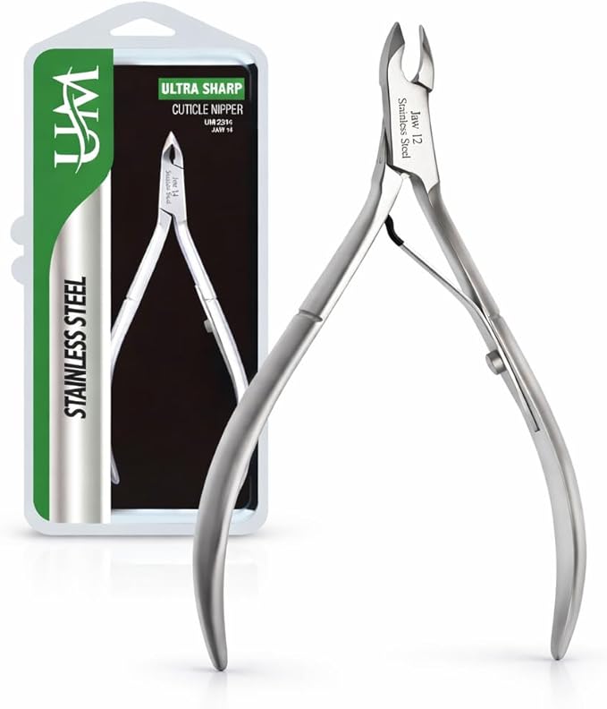 UM Supplies Cuticle Trimmer | Hangnail Remover | Extremely Sharp | Professional Cuticle Nippers | Stainless Steel | Cuticle clippers | Pedicure Manicure Tool (Jaw 12) 4mm