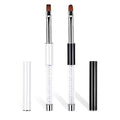 Professional 2Pcs Oval & Flat Nail Brush Set with Rhinestone Handle,Premium Nail Art Brushes for Builder Gel,French Tip Design,and Acrylic Nails (Salon & DIY Use)