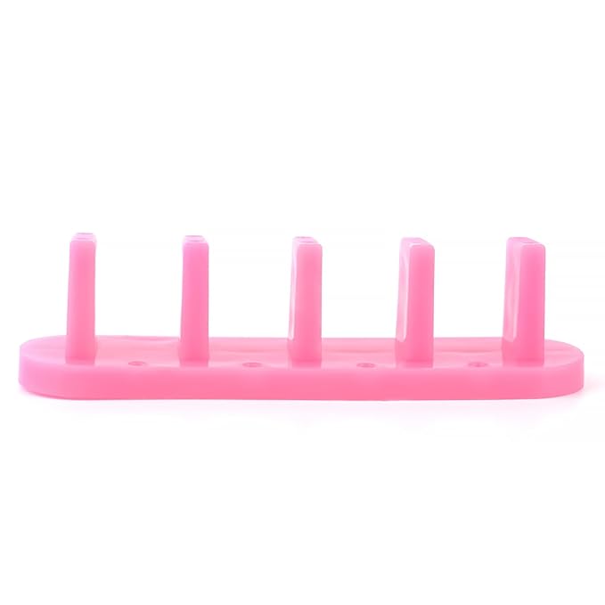 3pcs False Nail Art Tips Practice Display Stand Tool with 10 pcs False Nail Tips for Gel Nail Polish DIY Nail Training Tools (Rose) (display stand)