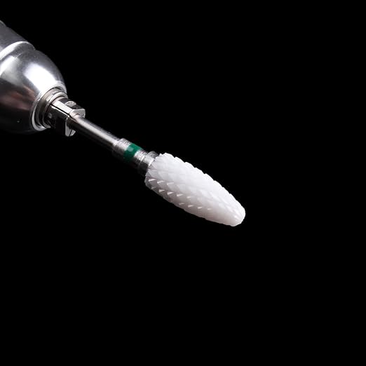 MZCMSL Coarse Grit Ceramic Nail Drill Bit,White Ceramic Cone File Bit, 3/32 Flame Style Gel Nail Polish Removing Nail Art Tool