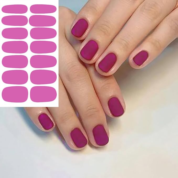 WOKOTO 20 Pcs Solid Nail Polish Strips, Self Adhesive Solid Nail Stickers And 1 Nail File Kit 14 Tips Per Sheet Glitter Fingernail Stickers gel nail strips Wraps For Women And Girls DIY Manicure