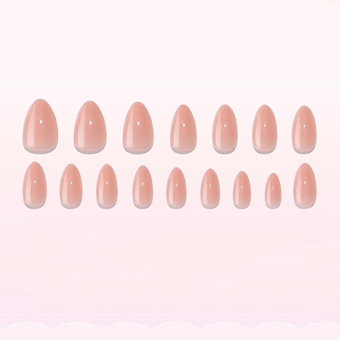 30 Pcs Soft Gel Press on Nails Short Almond Shaped Fake Nails with Glue False Nails Solid Color Artificial Nails Glossy Full Cover Thickened Stick on Nails for Women Nails Manicure Decoration