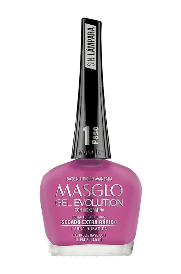 MASGLO Gel Evolution – Nail Polish No UV/LED Lamp Needed, Fast-Drying, 12-Day Wear, 14-Free Formula, High-Gloss Finish, vegan (0.5 oz)