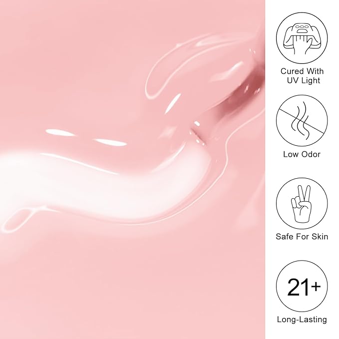 Imtiti Nude Jelly Gel Nail Polish, Sheer Translucent UV Gel Polish for Nail Art Soak off UV Led 10ML