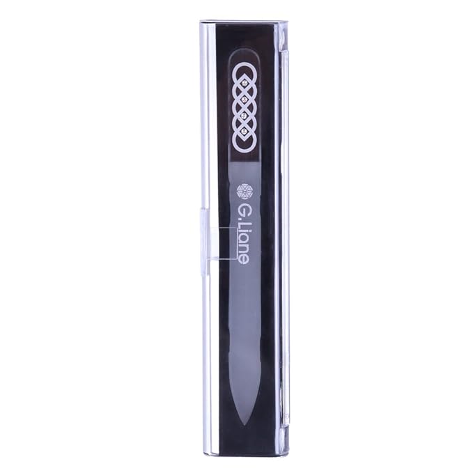 Glass Nail File with Austria Crystals Professional Crystal Fingernail Files in Aluminum Case Perfect Manicure Set for Women Men Kids Nail Care Gift Set (Silver Celtic)