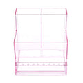 FRCOLOR Nail Drill Holder 10 Holes Mini Nail Drill Machine Bits Storage Box Transparent Acrylic Desk Organizer Stand Pink