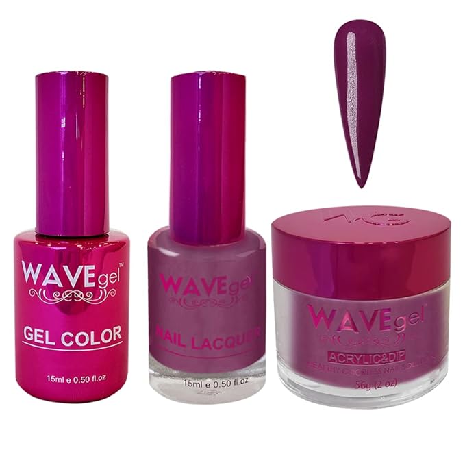 WAVEGEL Soak-Off Gel, Nail Lacquer & Acrylic/Dip Powder Matching Set - Princess Collection - #42 Wenge