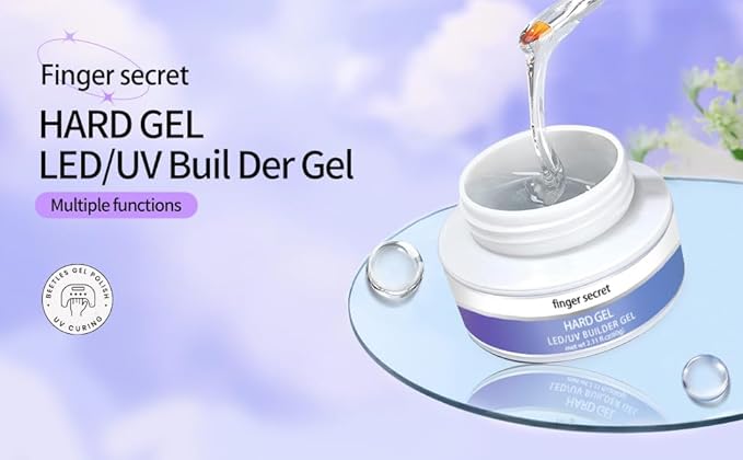 Hard Gel Builder Gel for Nails Strong Long-lasting Nude 3D Sculpting for Nail Extension 2oz (clear&nude, 1fl.oz*2)