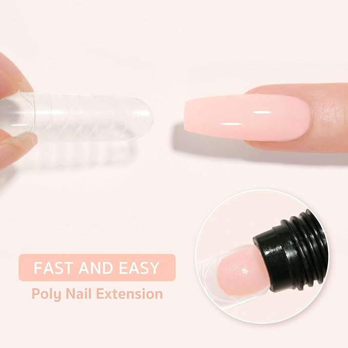 GAOY Poly Gel, 60g Nail Extension Gel, Milky Nude Builder Enhancement for Beginner & Professional Nail Art Salon DIY at Home