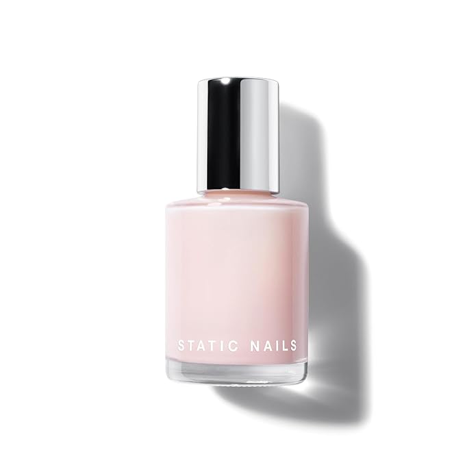 Static Nails 5-in-1 Rapid Growth Treatment Polish, Clinically Proven Hardener & Strengthener, Built-in Top & Base Coat, Quick Dry Formula, Repairs & Lengthens – Soft Girl Pink (Milky Pink) 0.4 Fl Oz