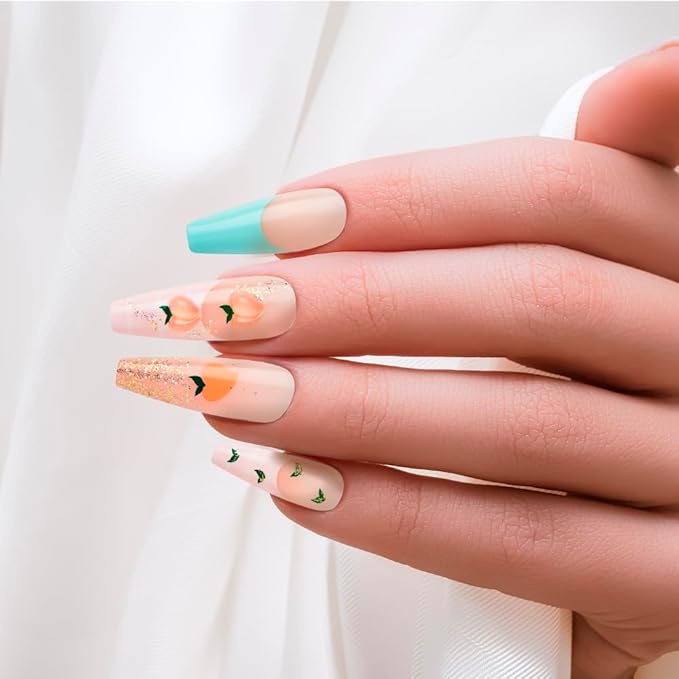KISS False Nails Kit, Gel Fantasy Allure Ready to Wear Gel & Sculpted Nails, Stick and Glue Included, X-Long Length, Coffin Shape with Color Changing Accent, Long-Lasting Hottest Trend Glue on Nails