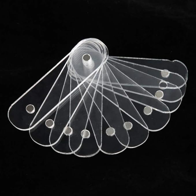 10Pcs Nail Art Showing Holder Nail Art Acrylic Strip Magnetic Display Transparent Manicure DIY Nail Salon Accessory Clear Nail Sticks Polish Display(10pcs)