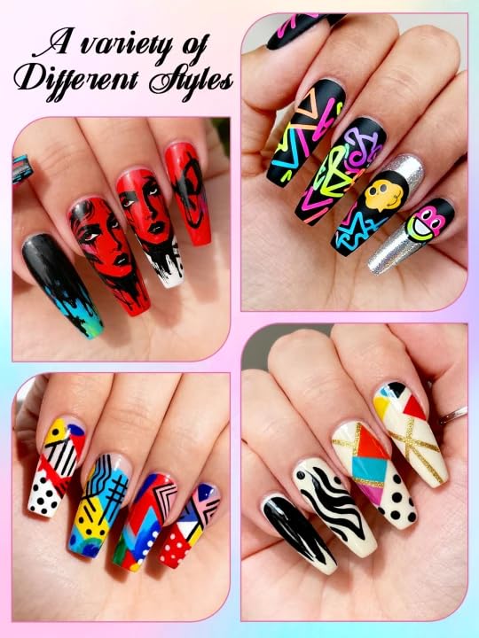 12 Color 3D Nail Art Pens Set, Kalolary 0.7mm Nail Point Graffiti Dotting Pen Drawing Painting Liner Brush for DIY Nail Art Beauty Adorn Manicure Tools