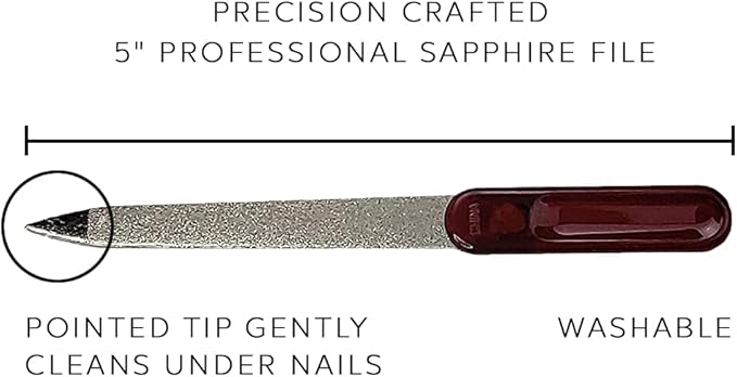 Professional Double Sided Sapphire Nail File Manicure Pedicure Finger & Toe Nail by DreamCut