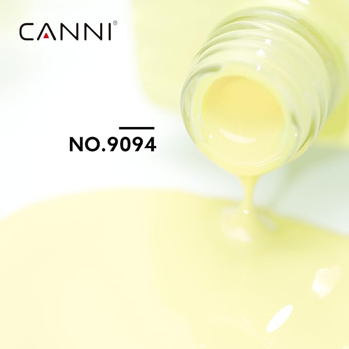 CANNI Pastel Yellow Gel Nail Polish, 1Pcs Light Yellow Gel Polish Color Nail Polish High Gloss Soak Off U V Nail Manicure Salon DIY