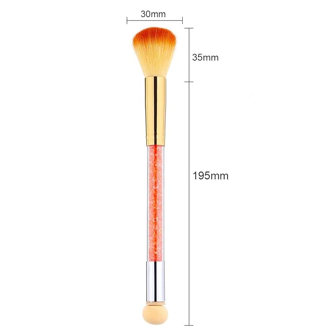 SILPECWEE 1Pc Double-Head Acrylic Nail Art Brushes UV Gel Nail Gradient Shading Pen Nail Remove Dust Powder Brush Manicure Tools
