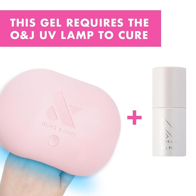 Olive & June Gel Polish | Valentine's Day | UV LED Nail Lamp Needed | Long Lasting Formula | Up to 21 Days of Wear | Damage-Free Removal | Salon-Quality Manicure, Pedicure | Atlas | Pearly White