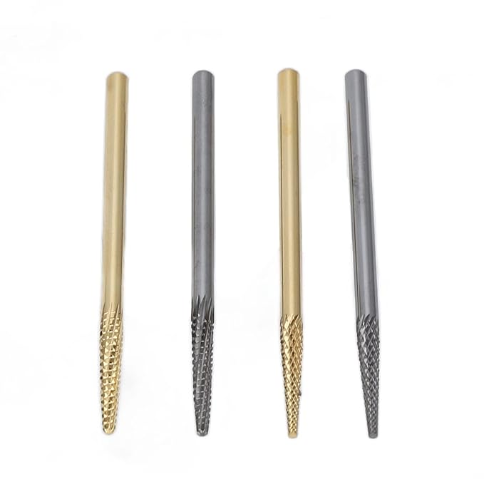 Nail Art Drill Bits Set, Reliable Strength Tungsten Steel Quickly Shaping Nail Grinding Heads Remove Nail Glue 4pcs for Nail Salon