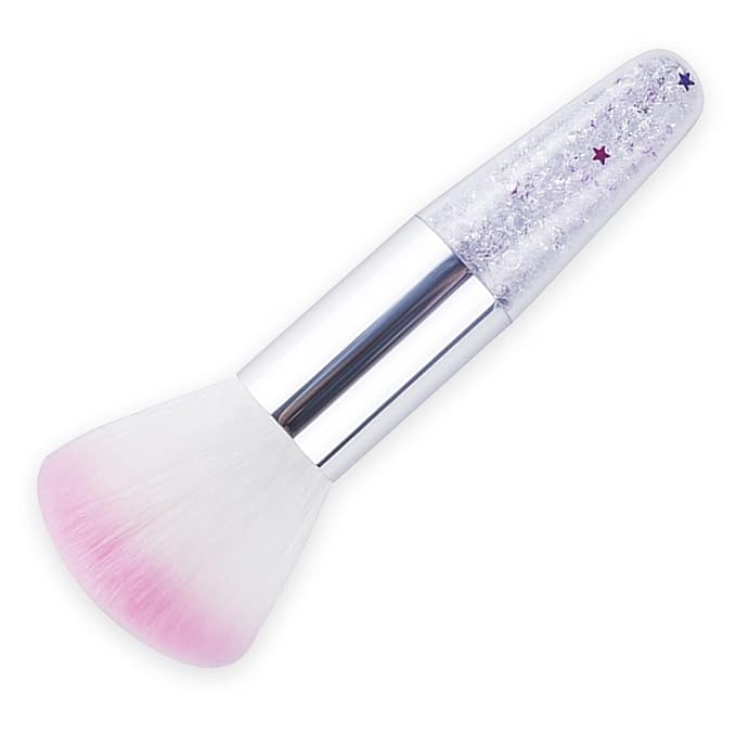 JERCLITY 3 Pieces Soft Nail Brushes Remove Dust Powder for Acrylic Nails Makeup Brushes for Loose Powder Nail Art Brush Nail Clean Up Tools for Women Girls（Purple White/White Pink/Pink Purple)