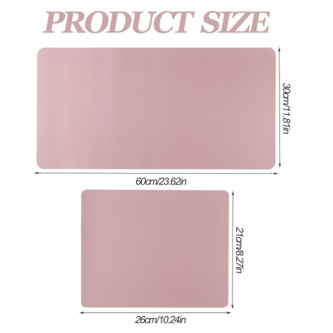 Nail Art Table Mat,2 PCS Nude Pink Fordable Soft Microfiber PU Leather Nail Mats, Nail Arm Rest Pad for Acrylic Nails,Manicure Pads Desk Mat for Nail Tech Must Haves Salon Home Nail Supplies