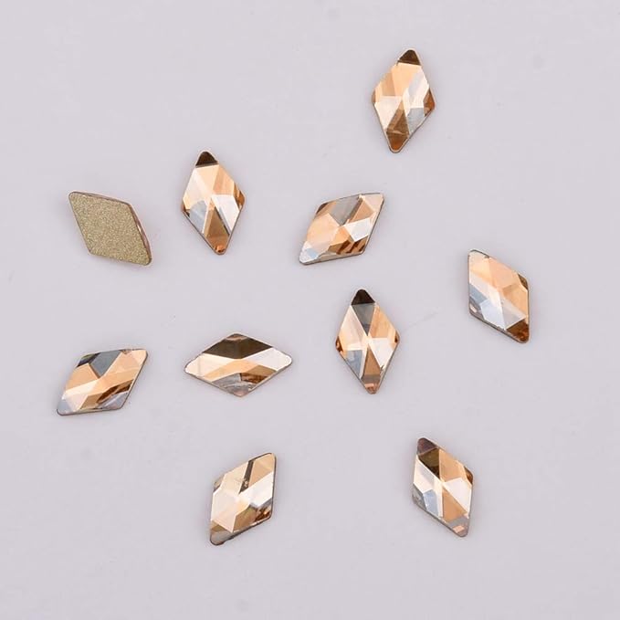 153pcs 3D Nail Diamonds Crystal Golden Shadow Flat Back Gem Stones for Nail Art Decoration + 960pcs Mix Loose Round Rhinestones Set Supply