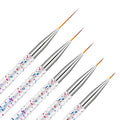 Etercycle 5Pcs Nail Art Liner Brushes, Nail Gel Polish Painting Brush Set, Thin Nail Art Dotting Drawing Pen (7/9/11/15/20mm)