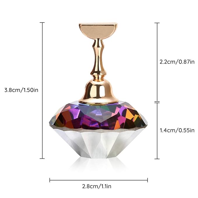 Tvoip 1Pcs Magnetic Nail Holder Practice Training Display Stand Acrylic Crystal Holders Alloy False Nail Tip Salon DIY Manicure Tools