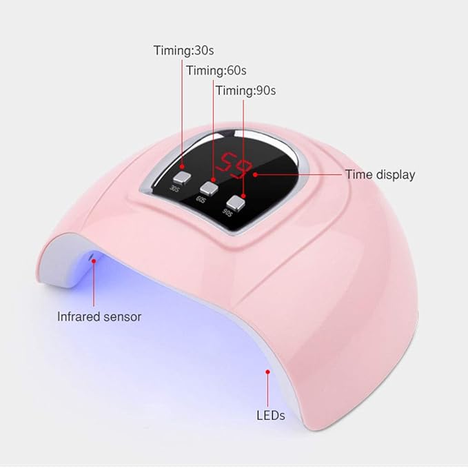 54W Nail Gel Dryer Fast Nail Lamp With Lcd Digital Display Nail Art Polish For Gel Nail Polish