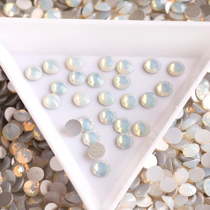 SS16 1440pcs Crystal Glass Opal White Nail Art Rhinestones Flatback Stone Non Hot Fix Strass for Nails Garment Clothing Craft Decoration