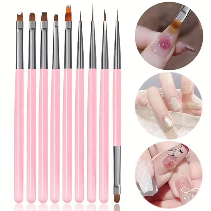 36 PCS Nail Art Tools, Nail Design Kit, Professional Nail Brush Set with Nail Dotting Tools, Gel Polish Painting Brushes & Manicure Accessories for DIY Salon Supply-White