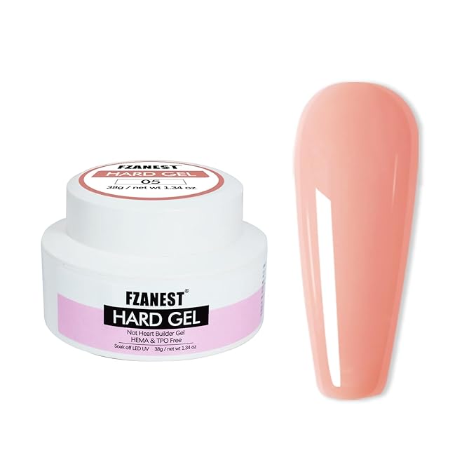 FZANEST Heat-Free Builder Nail Hard Gel For Nails Extension Sculpting Overlay Cool Nude Hema TPO-Free UV LED Gel Soak Off #05