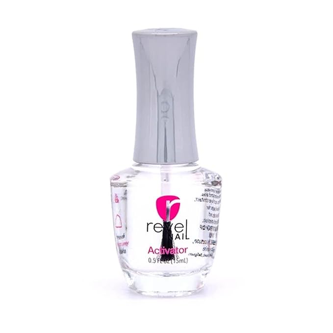 Revel Nail Dip Powder Liquid Set, Base Coat, Activator, Finish Gel & Gel Thinner, 0.5oz, Made in USA