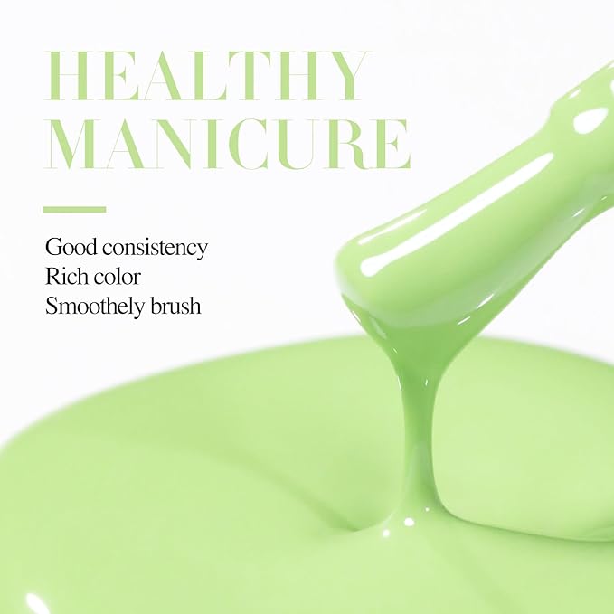 Double Rhythm Gel Polish 15ML Jelly Sheer Pastel Light Milky Color Pearl White Bottle 1 PC 0.5 OZ Full Size Nail Art Salon at Home (Spring Green-D1391)