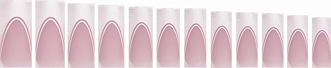 Allkem Soft Gel Nail Tips - Medium Long Ballerina Nail Extensions Kit - 12 Sizes Full Cover Nails - Double French (240 Pieces)