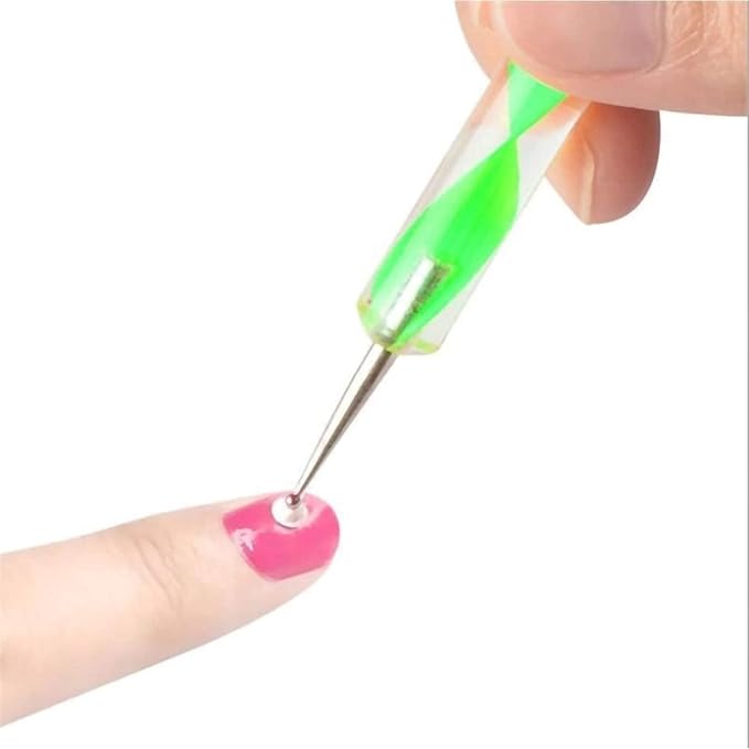 Jsdoin 5 pc 2 Way Dotting Pen Tool Nail Art Tip Dot Paint Manicure kit