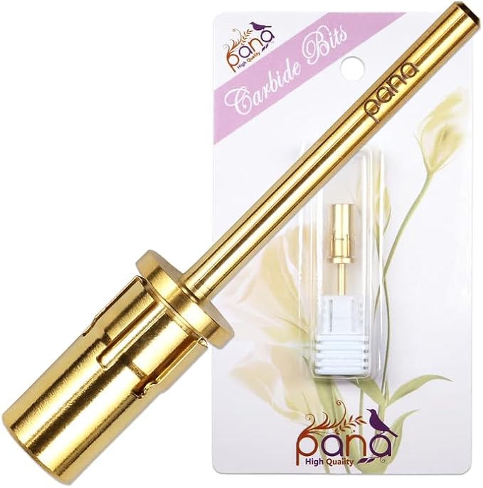 pana Loxo Gold Color Easy-Off Mandrel Bit 3/32Inch Shanks- For Nail Drill/File Made in USA