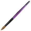 PANA Pure Kolinsky Hair Acrylic Nail Brush - Round Shape Black Ferrule with Purple Wood Handle (Size 16) - Nail Brush for Acrylic Nail Application, Nail Extension, Manicure Pedicure Salon Beginner and