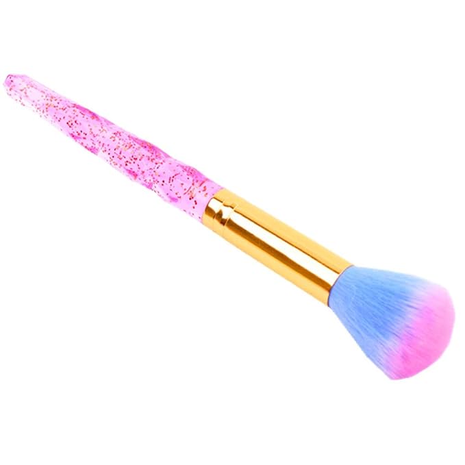 Nail Art Dust Remover Soft Nail Brush Cleaner for Acrylic Nails, Makeup Powder Brushes (Pink)