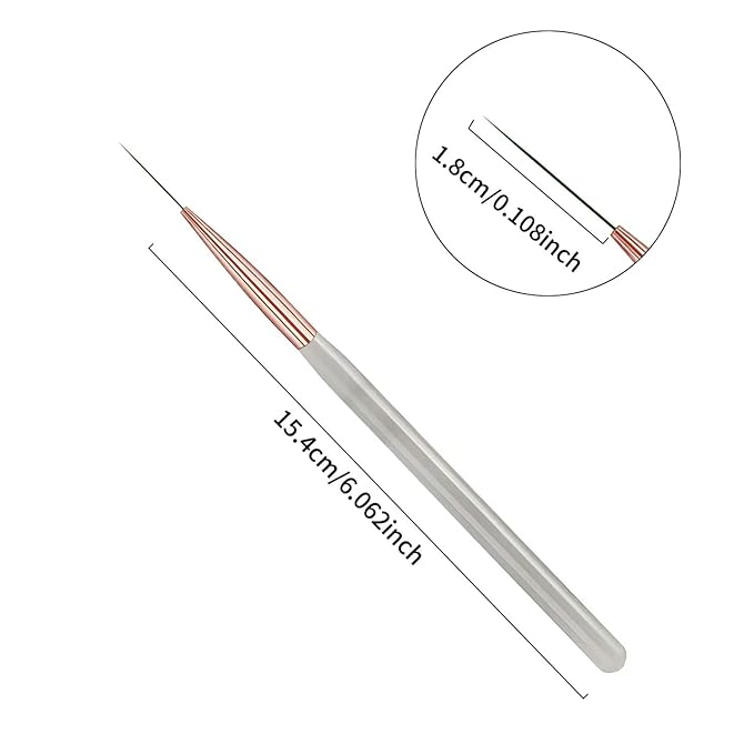 5Pcs Gray Handle Ultra-Fine Nail Liner Brush Set - Professional Nail Art Detail Brush for French Tip, Intricate Patterns, Fine Line Painting & Gel Polish Manicure, Salon & DIY Manicure Tool Kit