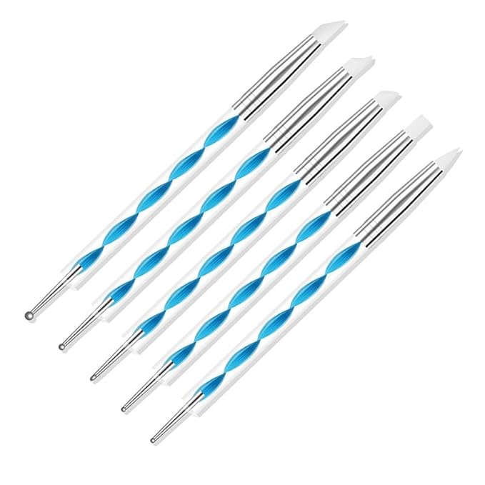 Nail Art Brushes Set, 20pcs Nail Art Design Tools, Acrylic Silicone Carving Pen, Dotting Pen, Nail Fine Liner Brushes, Extension Gel Brush, Polish Brush, Builder Brush, Black and Blue