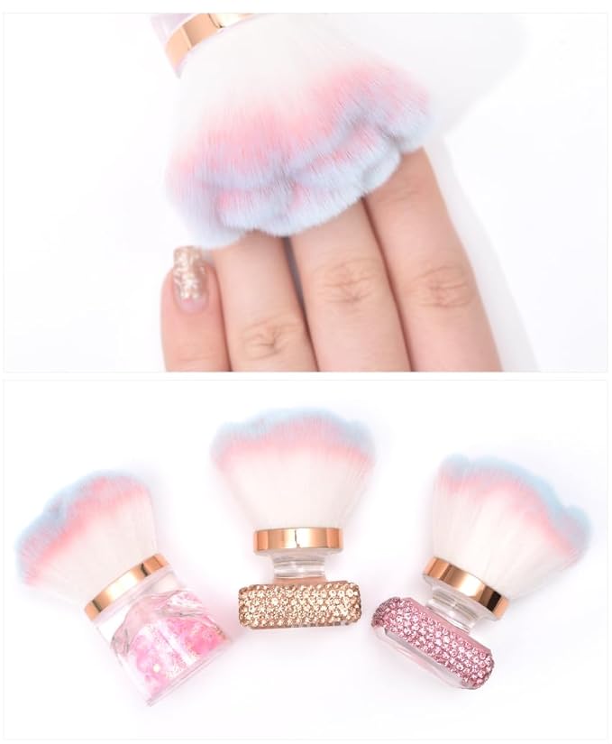 Nail Dust Brush Nail Art Dust Cleaner for Acrylic Nails Dust Brush for Nails Nail Art Manicure Dust Cleaner Brush for Nail clipping Cleaning Makeup Brush Tools (8)