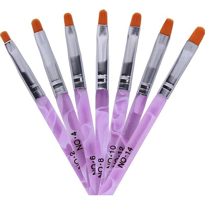 7pc UV Acrylic Nail Art Tips Builder Brush Pen