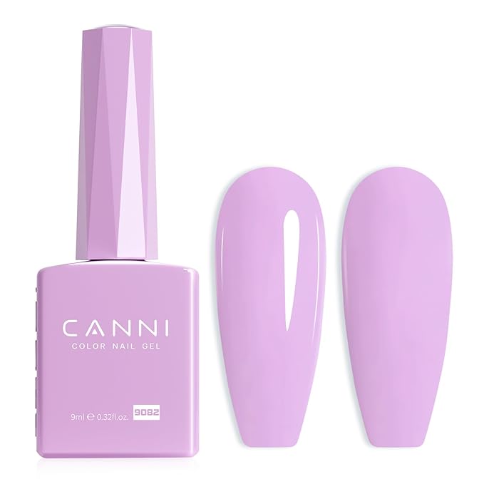 CANNI Light Purple Gel Nail Polish, 1Pcs Purple Gel Polish Color High Gloss Soak Off U V Nail Manicure Salon DIY